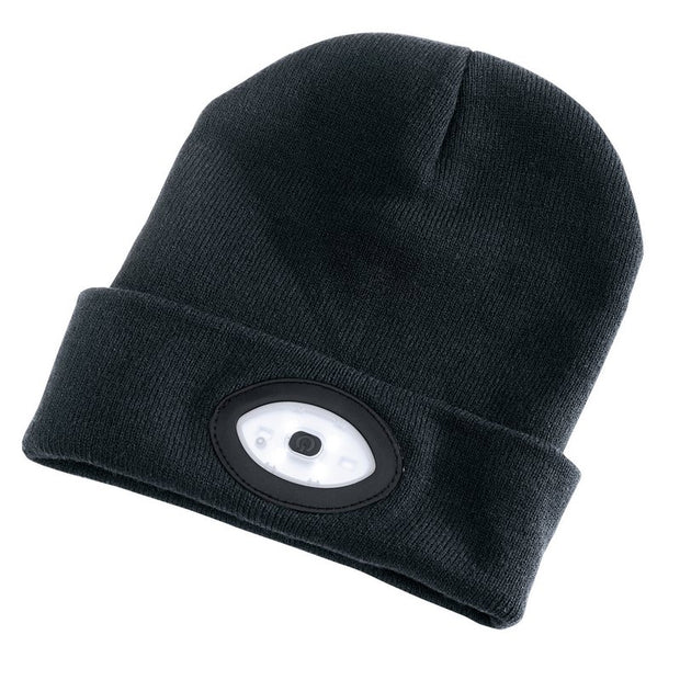 Draper Beanie Hat With Rechargeable Torch 100 Lumens - Black