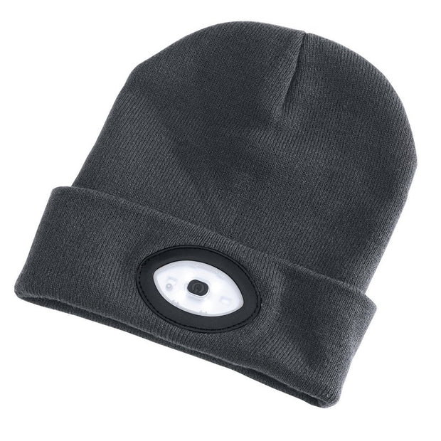 Draper Beanie Hat With Rechargeable Torch 100 Lumens - Grey