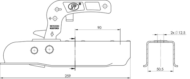 Pressed Steel 50mm Coupling