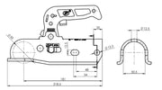 3000Kg Heavy Duty Pressed Steel Hitch - 50mm Coupling