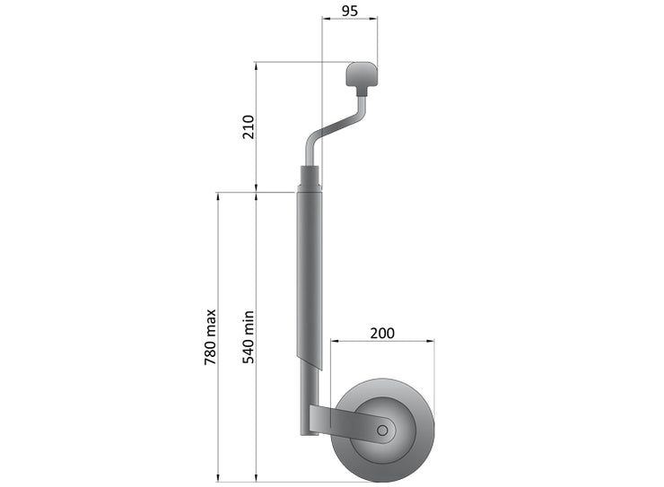 42mm 150Kg Medium Duty Telescopic Jockey Wheel