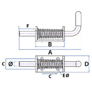 Spring Bolt - 150mm x 10mm