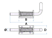 Spring Bolt - 150mm x 12mm