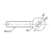 M12 Trailer Ramp Eye-Bolt & Handle Assy - Ifor Williams