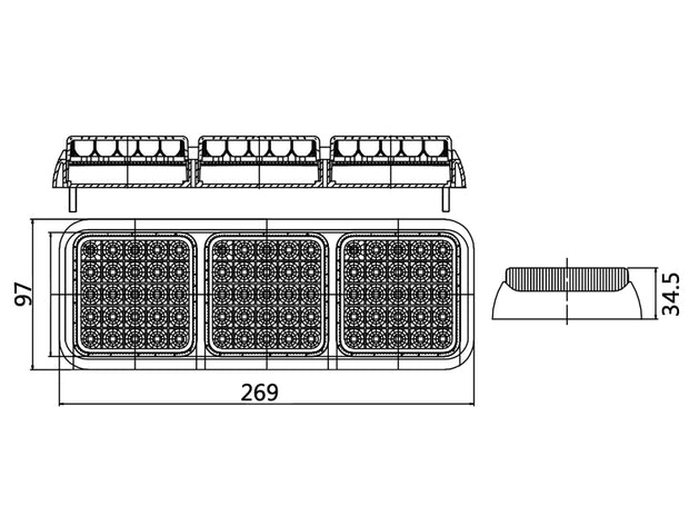 10-30V LED Modular Lamp With Reverse Function - Suits Ifor Williams