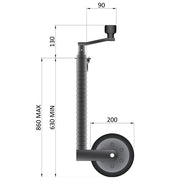 48mm Ribbed Jockey Wheel 300Kg