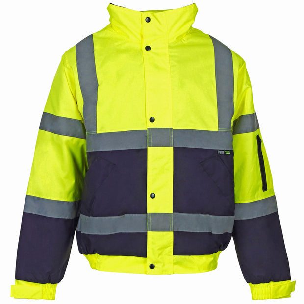 Supertouch Hi Vis 2 Tone Bomber Jacket - Yellow / Navy