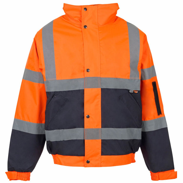 Supertouch Hi Vis 2 Tone Bomber Jacket - Orange / Navy