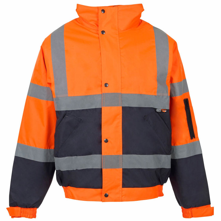 Supertouch Hi Vis 2 Tone Bomber Jacket - Orange / Navy