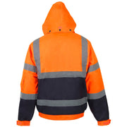 Supertouch Hi Vis 2 Tone Bomber Jacket - Orange / Navy