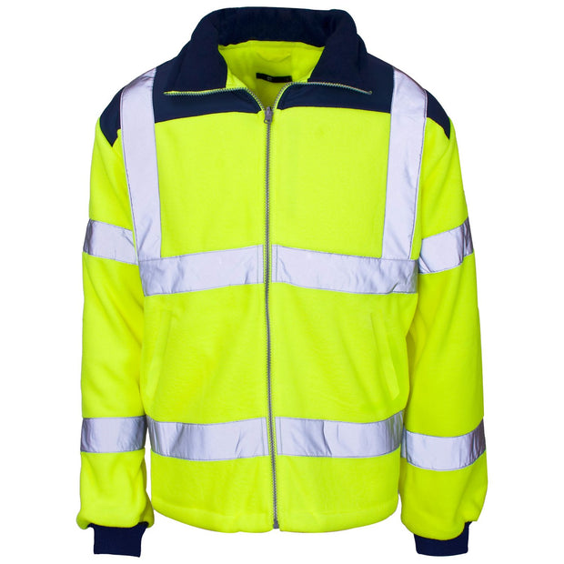 Supertouch Hi Vis Rain Patch Fleece Jacket - Yellow / Blue