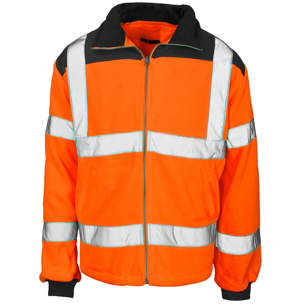 Supertouch Hi Vis Rain Patch Fleece Jacket - Orange / Blue