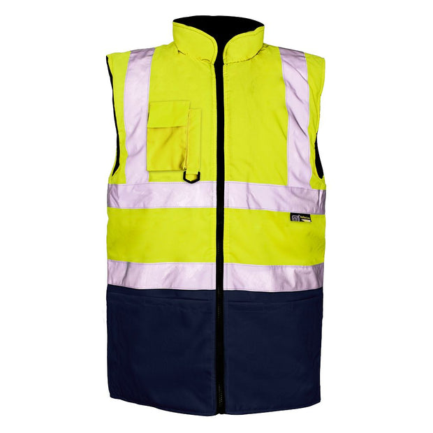 Supertouch Hi Vis 2 Tone Bodywarmer - Yellow / Navy