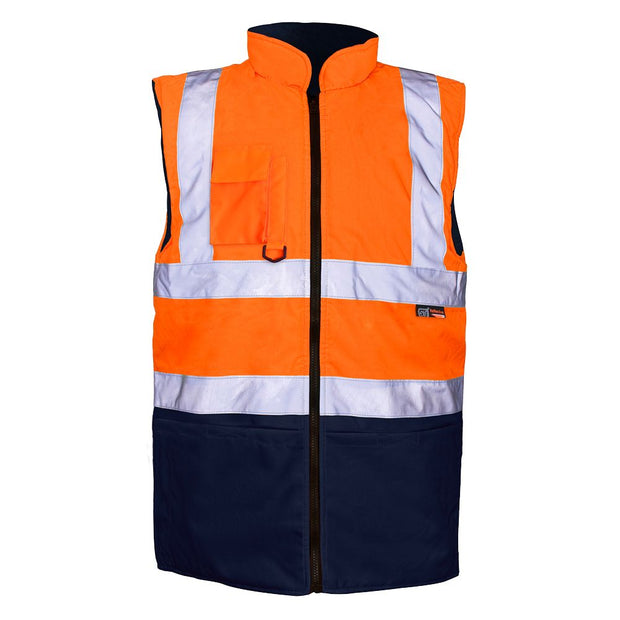 Supertouch Hi Vis 2 Tone Bodywarmer - Orange / Navy