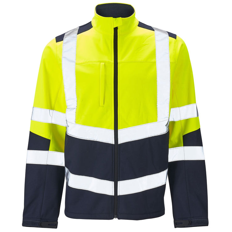 Supertouch Hi Vis 2 Tone Softshell Jacket - Yellow / Navy