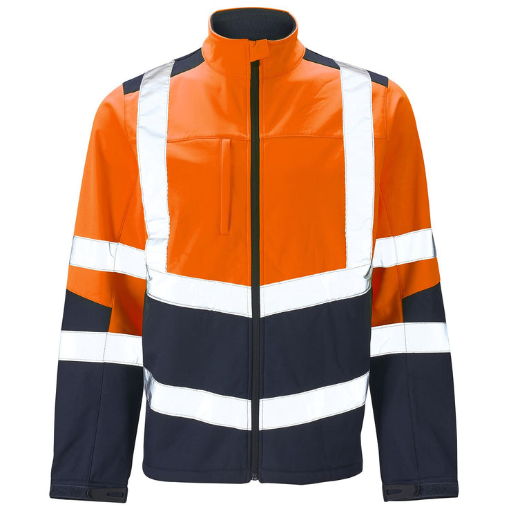 Supertouch Hi Vis 2 Tone Softshell Jacket - Orange / Navy