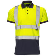 Supertouch Hi Vis 2 Tone Polo Shirt - Yellow / Navy