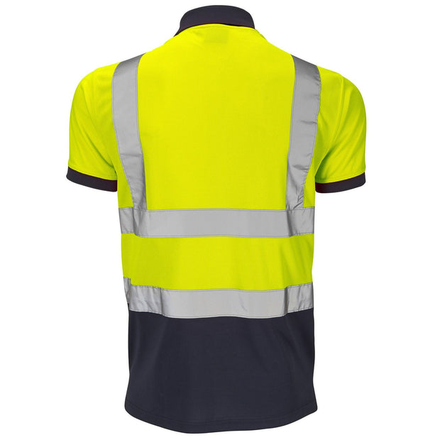 Supertouch Hi Vis 2 Tone Polo Shirt - Yellow / Navy