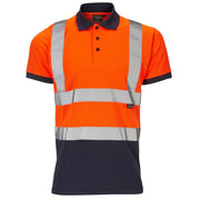 Supertouch Hi Vis 2 Tone Polo Shirt - Orange / Navy