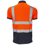 Supertouch Hi Vis 2 Tone Polo Shirt - Orange / Navy