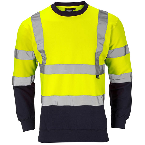 Supertouch Hi Vis 2 Tone Sweatshirt - Yellow / Navy