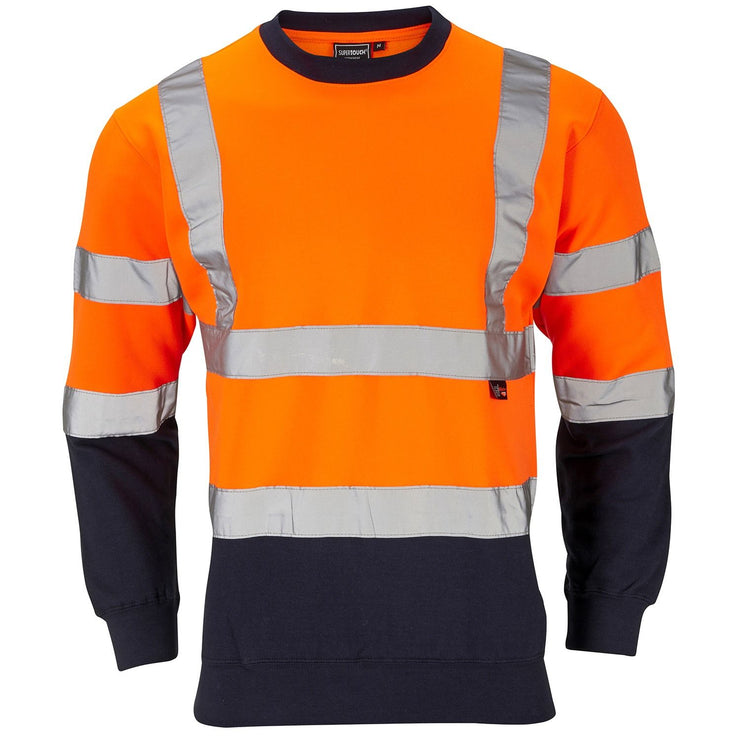 Supertouch Hi Vis 2 Tone Sweatshirt - Orange / Navy